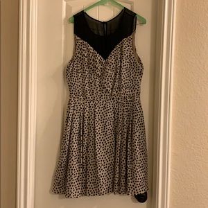 BCBGeneration black dot tan dress - size 10